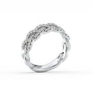1.50 TCW Round Cut Moissanite Unique Wedding Band Mapple Gems